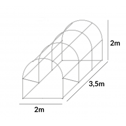 Stelaż Do Tunelu Szklarniowego Szkielet 2x3,5m grube rurki 25mm