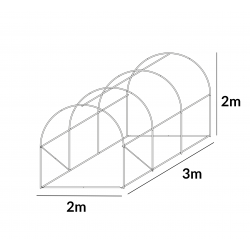 Tunel Szklarniowy 6m2 PREMIUM Grey 2x3m grube rurki 25mm