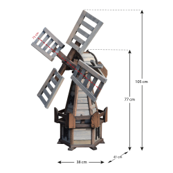 Wiatrak ogrodowy ozdobny Zefir mały Szary