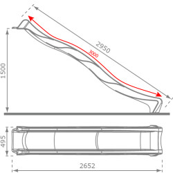 Ślizg "Fala" - Butelkowa zieleń - wysokość 150cm - długość 300cm