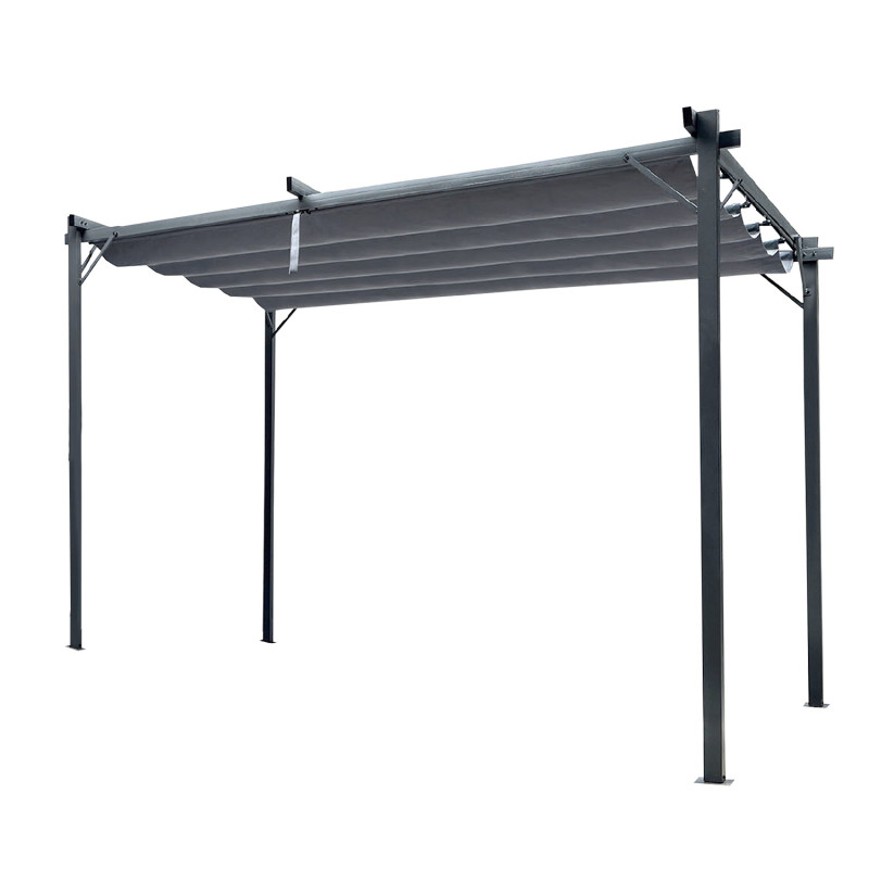 Metalowa pergola do ogrodu 3x4m szara