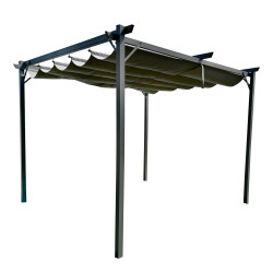 Metalowa pergola do ogrodu 3x4m szara