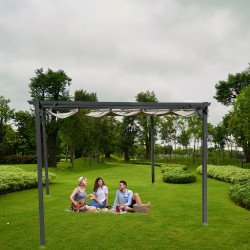 Metalowa pergola do ogrodu 3x4m beżowa