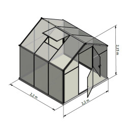 Szklarnia HQ Poliwęglan ALU 220x220cm Produkcja UE L-5