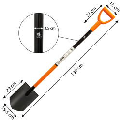 Szpadel Ostry Metalowy Czarny 130 cm