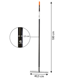 Grabie Ogrodowe 16-zębne Metalowe do Liści Trawy 180 cm