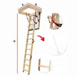 Drewniane Schody Strychowe NORDIC 87mm 90X80 + dodatkowa uszczelka
