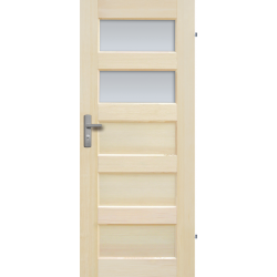 Drzwi sosnowe, bezsęczne - "Istria" z 2 szybami - Seria Fog - Drzwi wewnętrzne drewniane "RADEX"