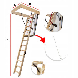 Drewniane Schody Strychowe NORDIC 87mm 130x70 + dodatkowa uszczelka