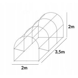 Tunel Szklarniowy 7m2 PREMIUM Green 2x3,5m rurki 19mm