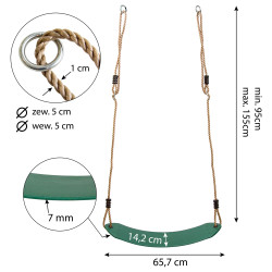 Elastyczne Siedzisko Do Huśtawki Ciemnozielone 65 cm