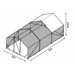 Metalowa Klatka Dla Drobiu Kurnik 3x6x2,2m 4iQ