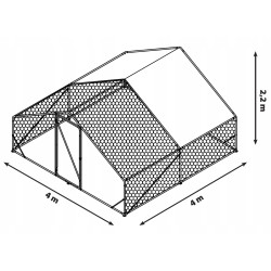 Metalowa Klatka Dla Drobiu Kurnik 4x4x2,2m 4iQ