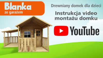 Drewniany domek dla dzieci z garażem - Blanka